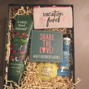 New Bath and BodyWorks lotions and  bath fizzy.